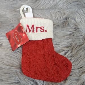 St Nicholas Square Mini Stocking Mrs. 8" Cable Knit Holiday Christmas #B16